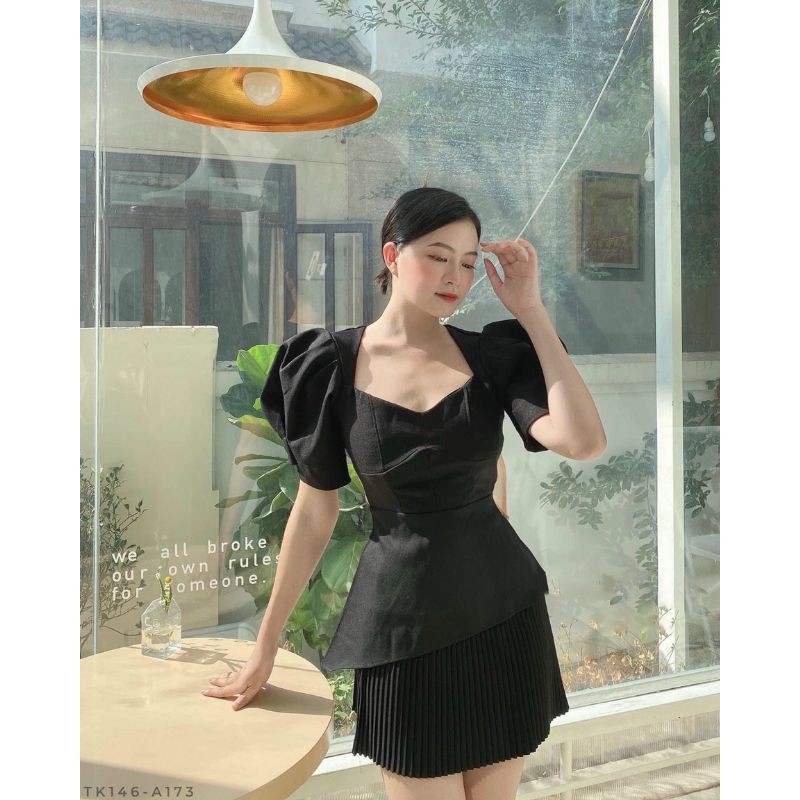 Đầm Xoè cổ V Nơ Lưới - ST8297