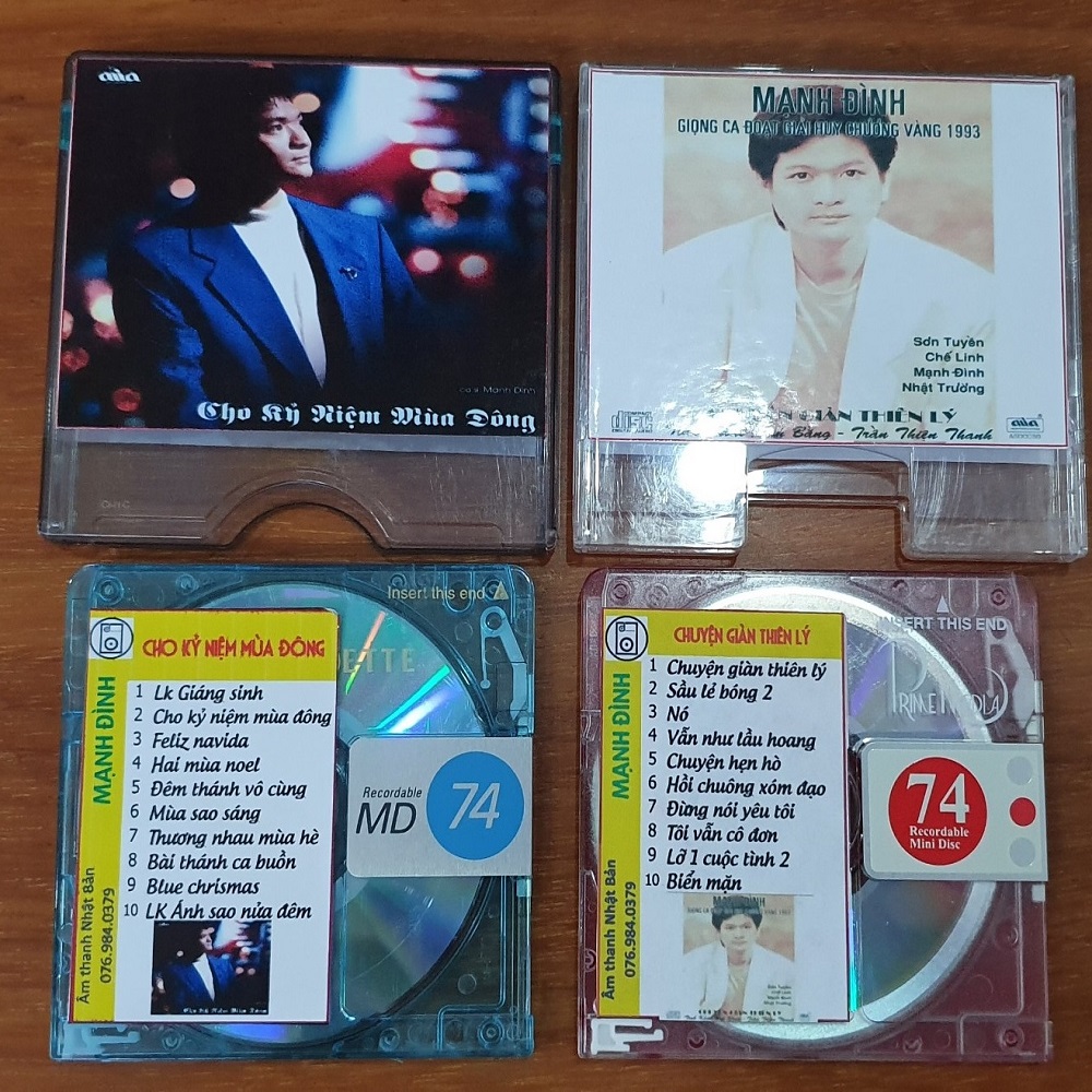 [MDCD] Bộ 2 Đĩa MD Mạnh Đình Chuyện Giàn Thiên Lý 1 - Cho Kỷ Niệm Mùa Đông - Đĩa MD Mini Disc