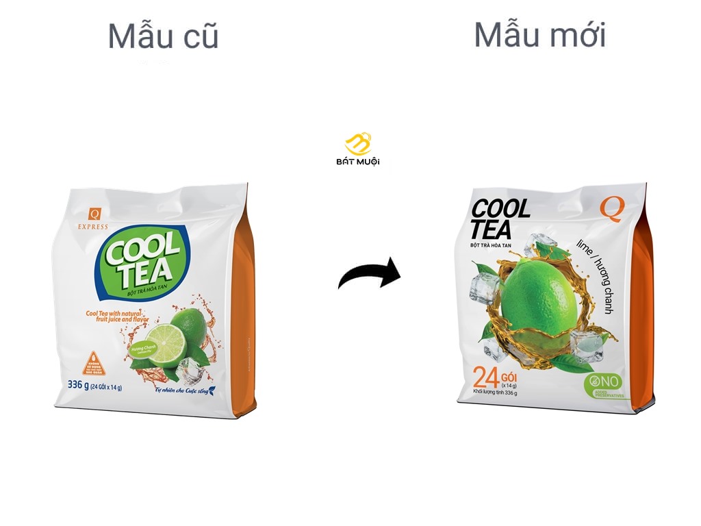 Bột trà hòa tan cool tea vị cam/me/dâu/chanh/chanh muối/thảo mộc/bí đao túi 334g - cty bát muội