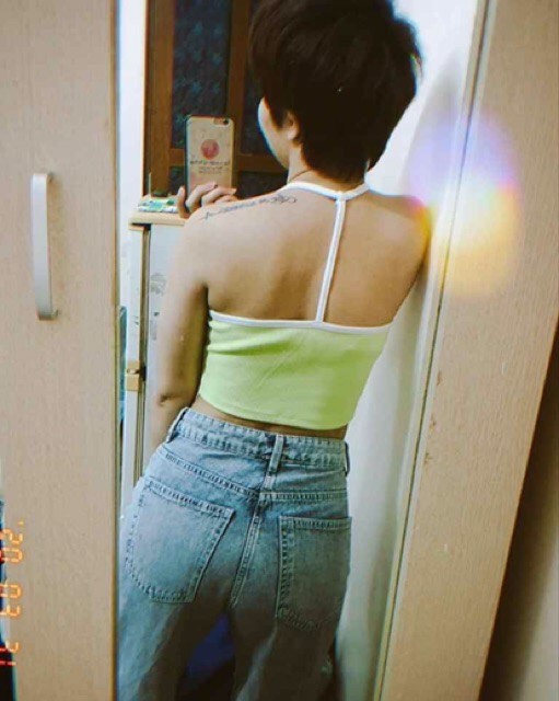 [Free ship đơn 49k] Áo kiểu croptop thêu hoa cúc dễ thương