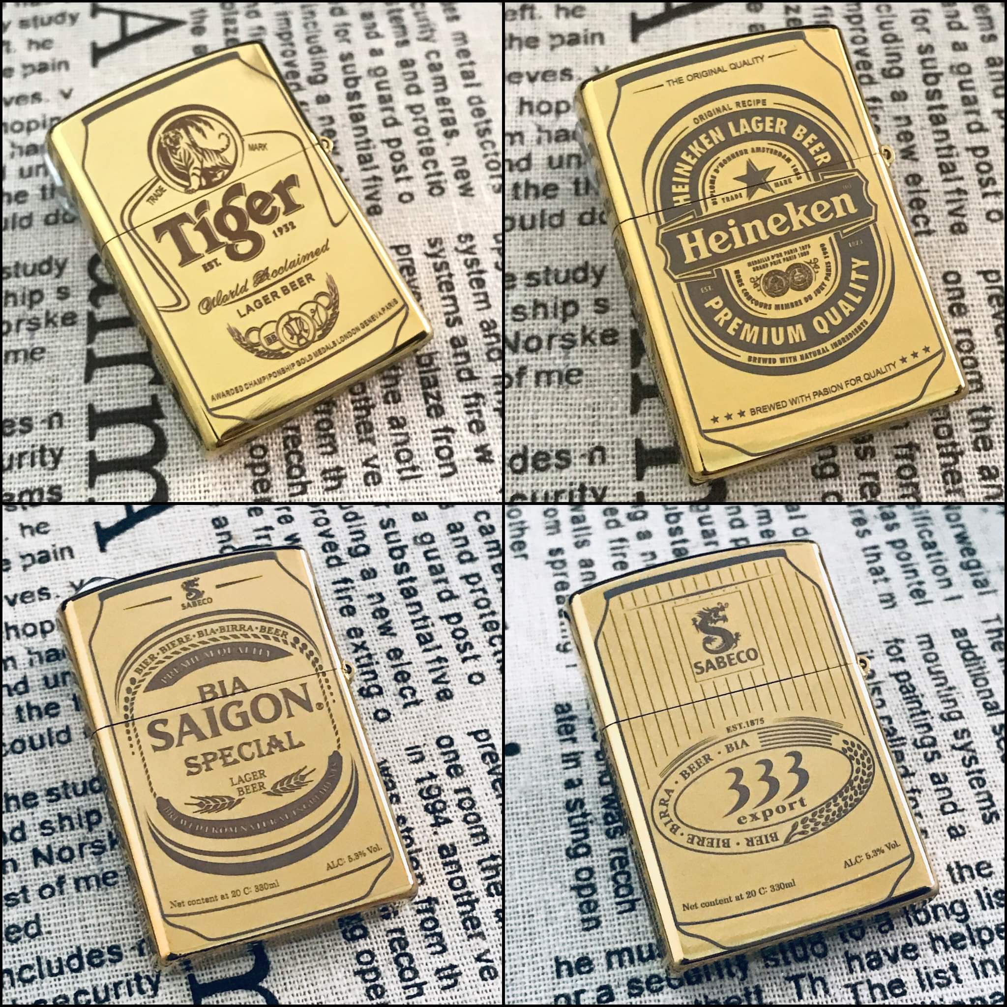 [HCM]Bật Lửa Zippo Khắc Laze Hình Chai Bia Tiger