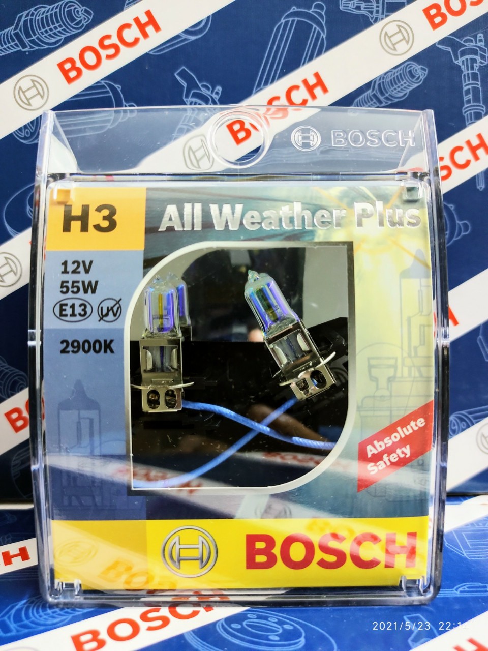 Bóng đèn tăng sáng bosch h3 12v 55w all weather 2900k