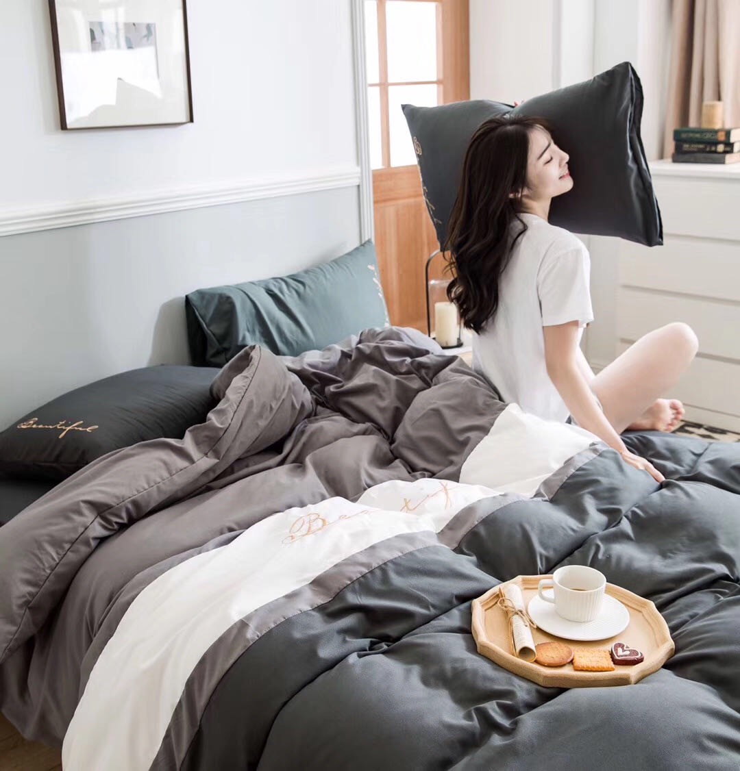 Bộ Chăn Ga Gối Cao Cấp Cotton TiCi phối (1 bộ gồm 1 ga 2 vỏ gối 1 vỏ chăn có khóa kéo)