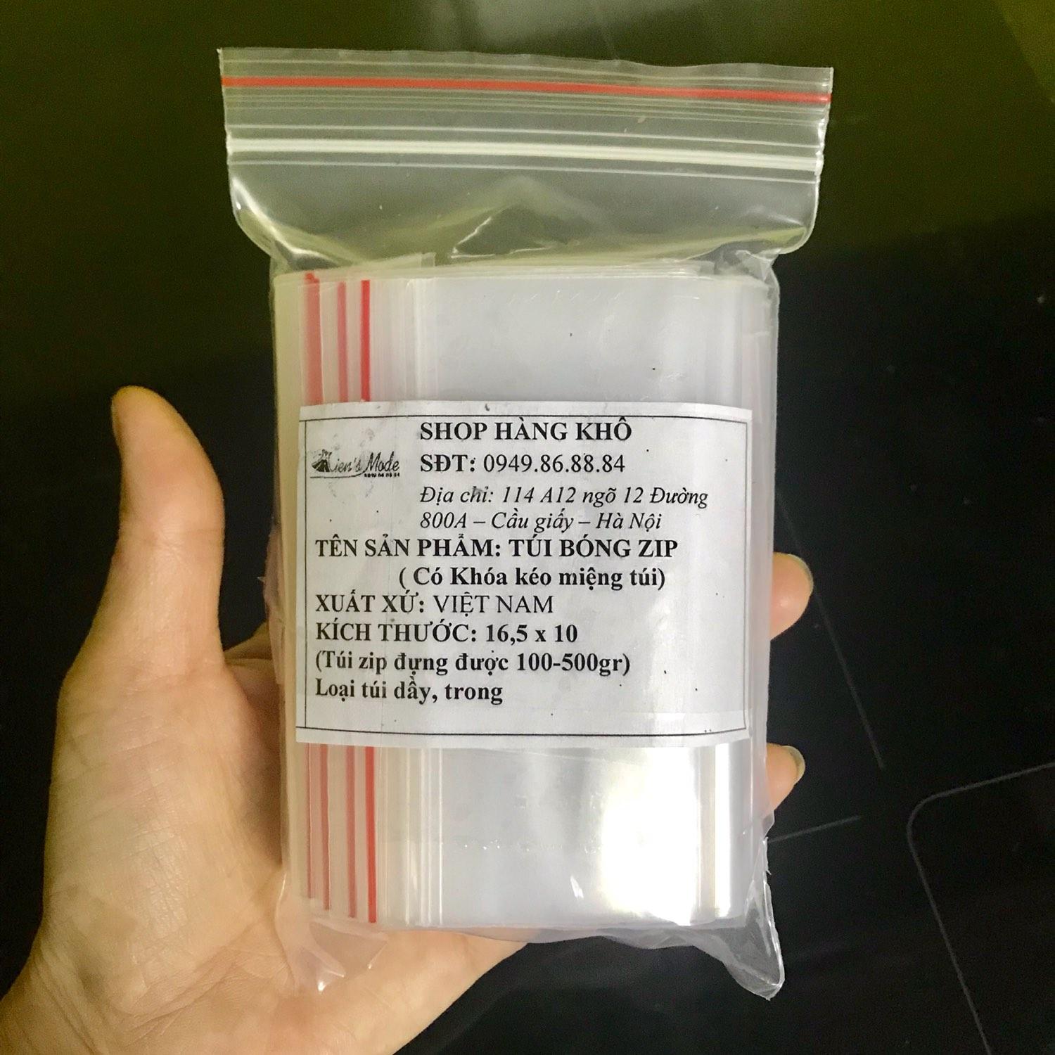 100gr Túi zip bấm miệng túi các kích thước