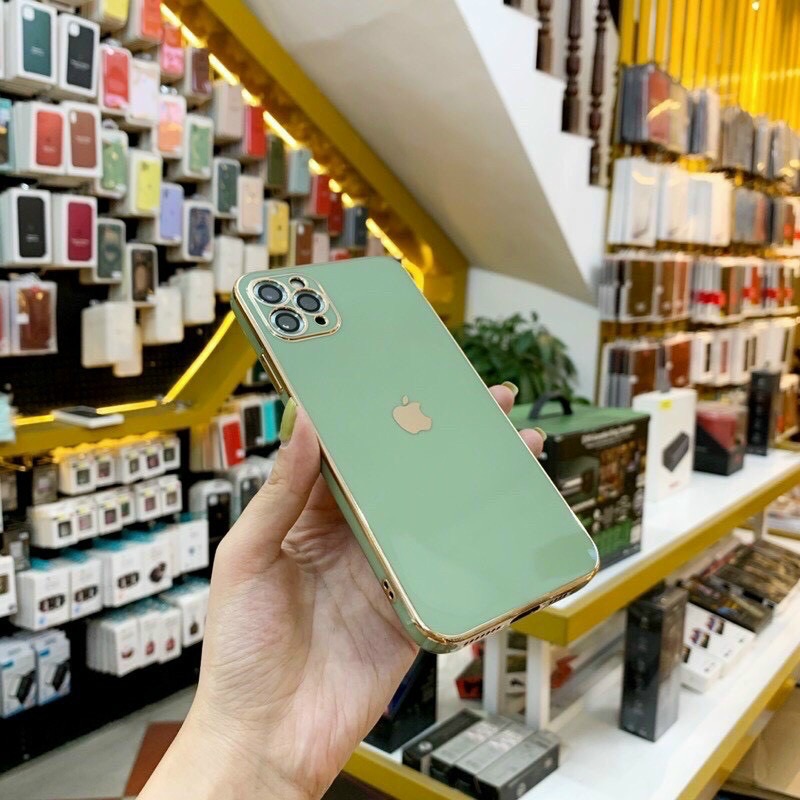 Ốp Táo Xi Viền Vuông Độ Iphone 12 Cao Cấp