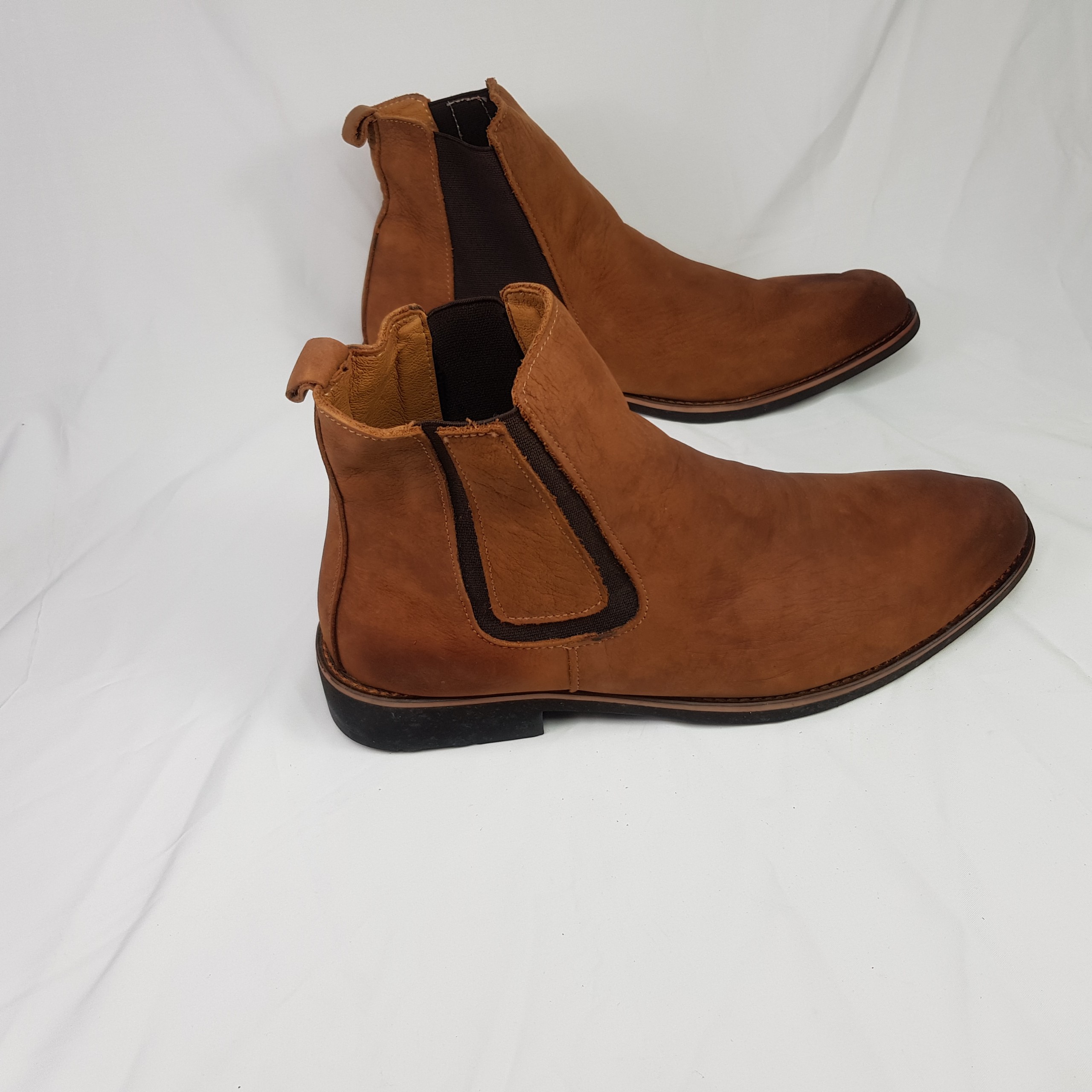 Giày chealsee boot da bò cao cấp CS-01 da lộn vàng bò