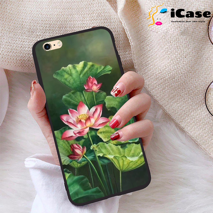 Ốp lưng iPhone 6 Plus viền dẻo TPU BST Sen