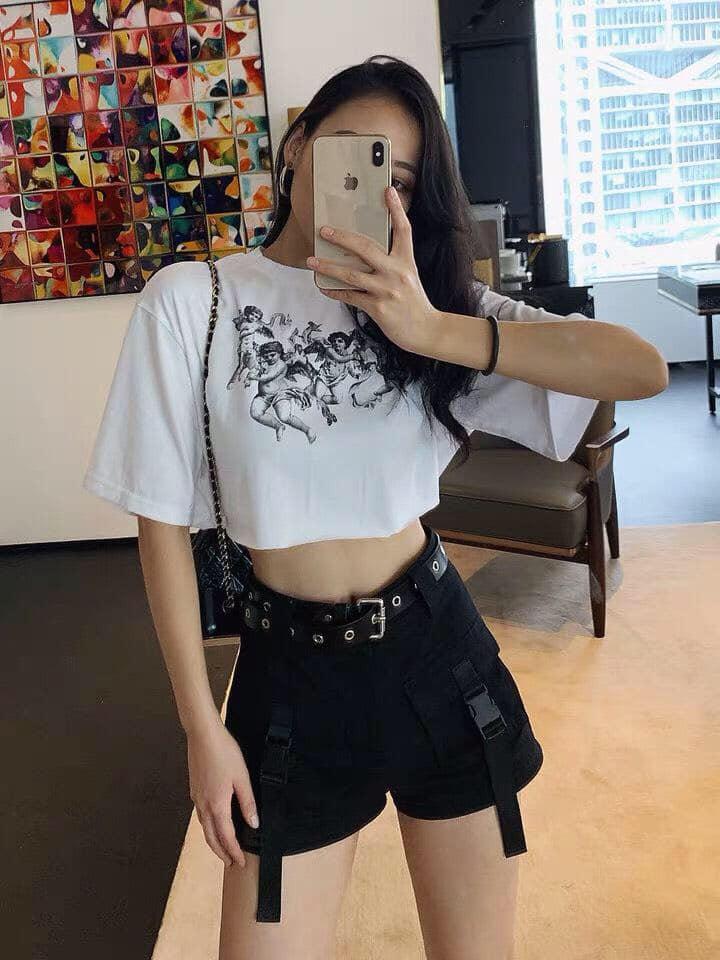 [HCM]Áo croptop nữ in hình THIÊN THẦN cực hot