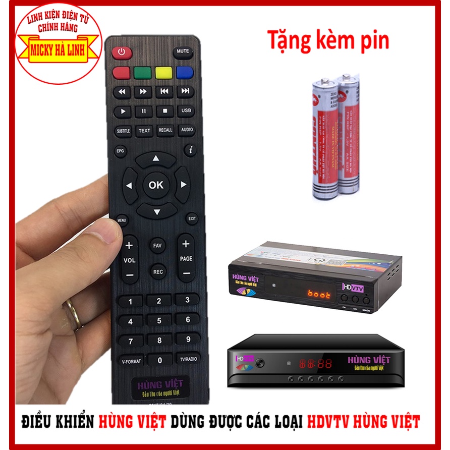 Điều khiển, remote đầu dvb t2 hùng việt