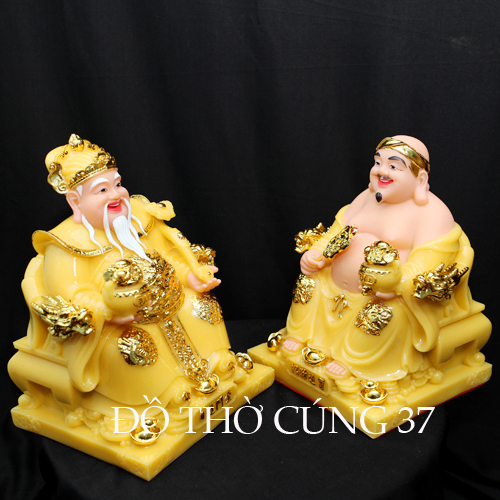 [ CAO 25 CM ] THẦN TÀI THỔ ĐỊA PHÚ QUÝ - MÀU VÀNG [ COMPOSITE + BỘT ĐÁ  ]