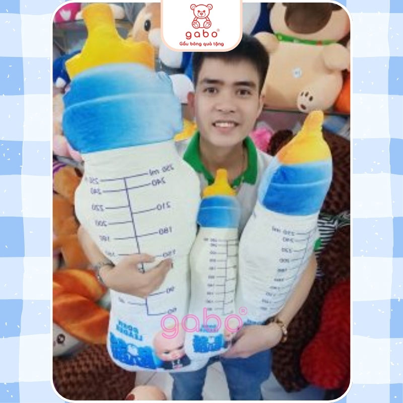 Gối ôm 3d Bình sữa 70cm, Gấu bông bình sữa 3d thú nhồi bông quà tặng cho bé cute