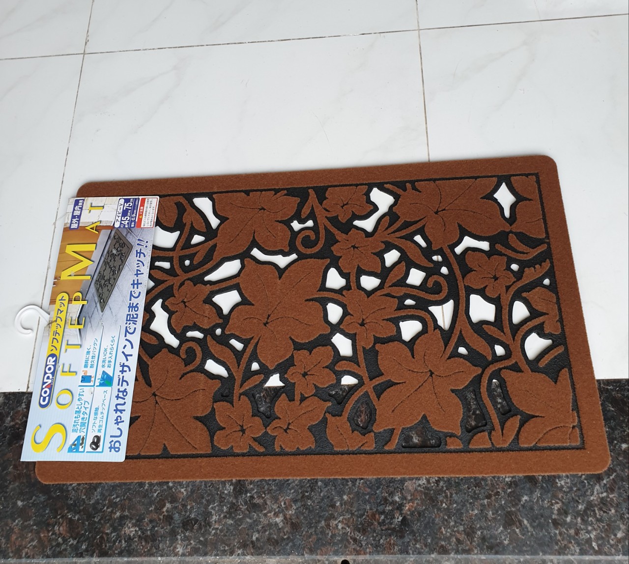 THẢM WELCOME DOORMAT CAO SU NGUYÊN KHỐI CONDOR JP lót cửa ra vào- nhiều màu kích thước 45x75CM