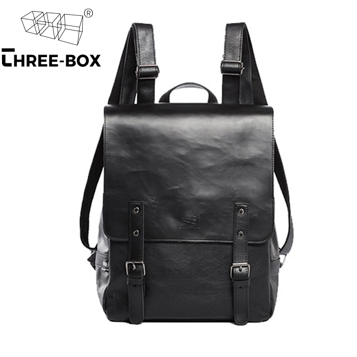 Balo Da Cao Cấp ThreeBox . Balo Da Nam Nữ Hàn Quốc . ThreeBox 3518