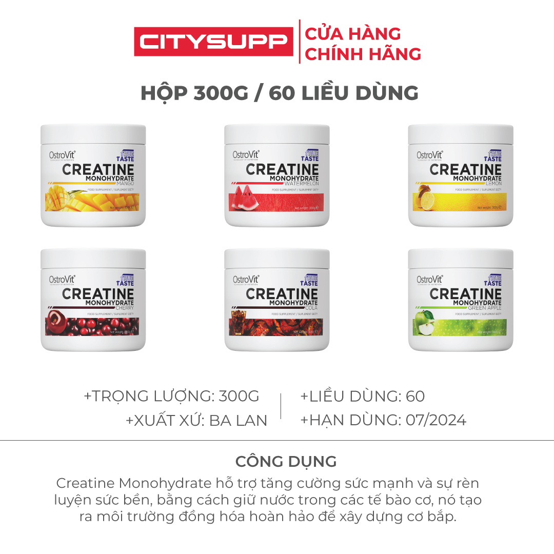 Ostostuff Creatine Monohydrate (300g, 500g) for muscle enhancement, strength & Performance