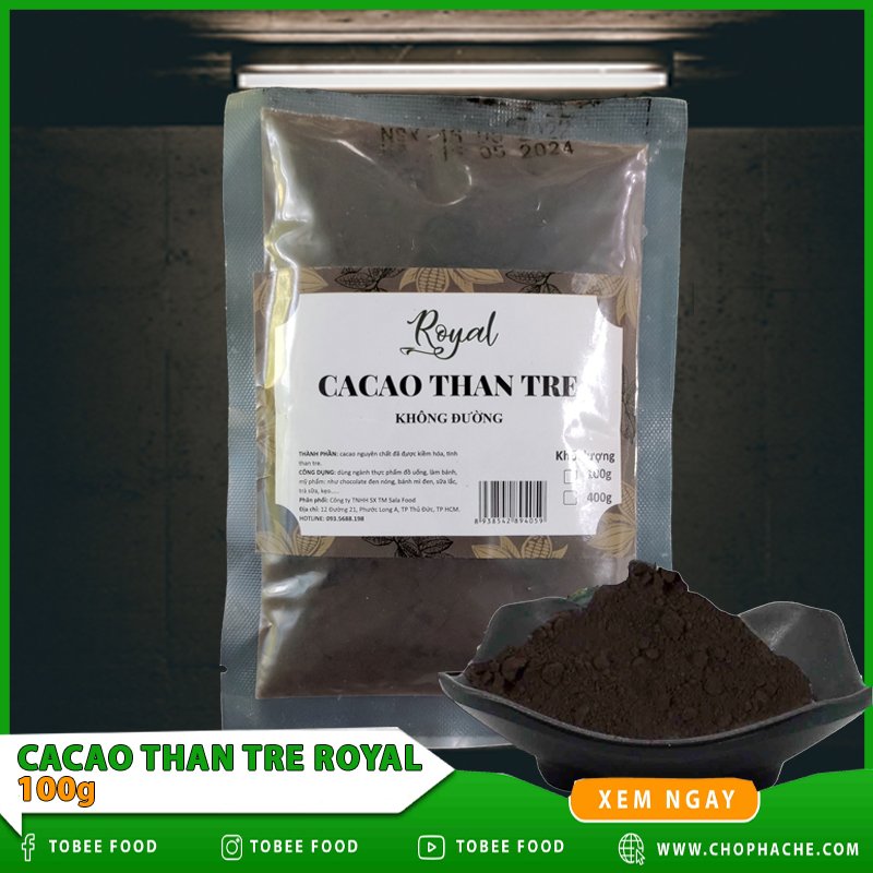 [HCM] Bột Cacao Than tre 100g - Thơm mịn - Dễ hòa tan