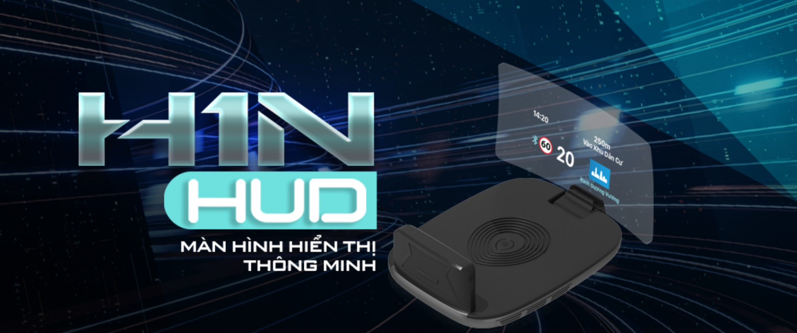 HUD HIỂN THỊ KÍNH LÁI VIETMAP H1N [Bảo hành 1 năm]