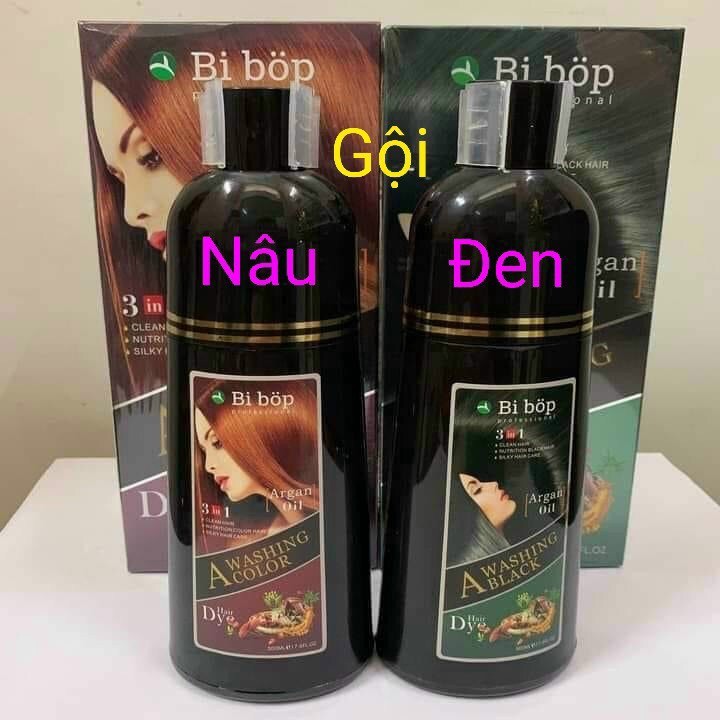 Dầu gội đen tóc bibop nhuộm phủ bạc thảo dược nhật bản -