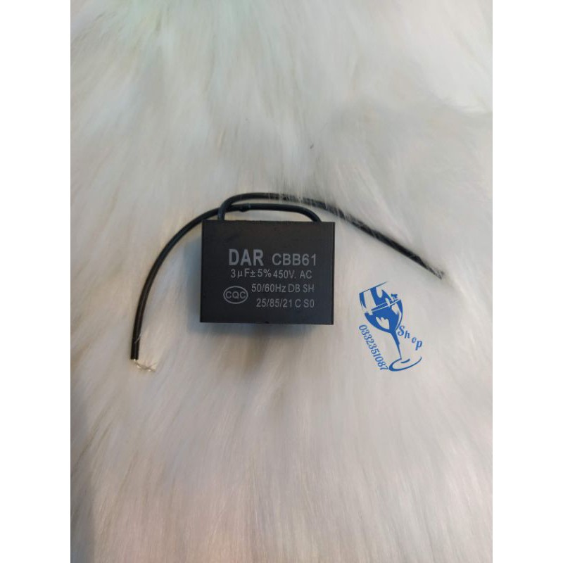 Tụ quạt 450vac 3uf hàng đẹp