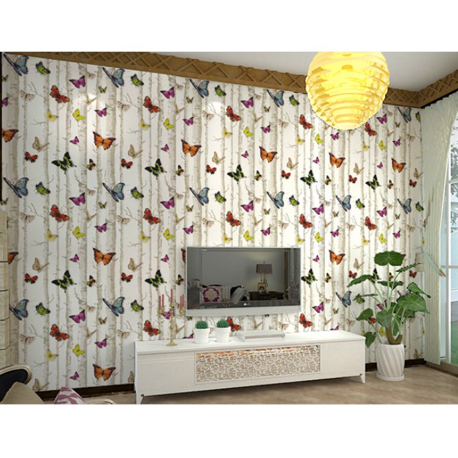 Cuộn 5m giấy dán tường bướm bướm khổ rộng 45cm