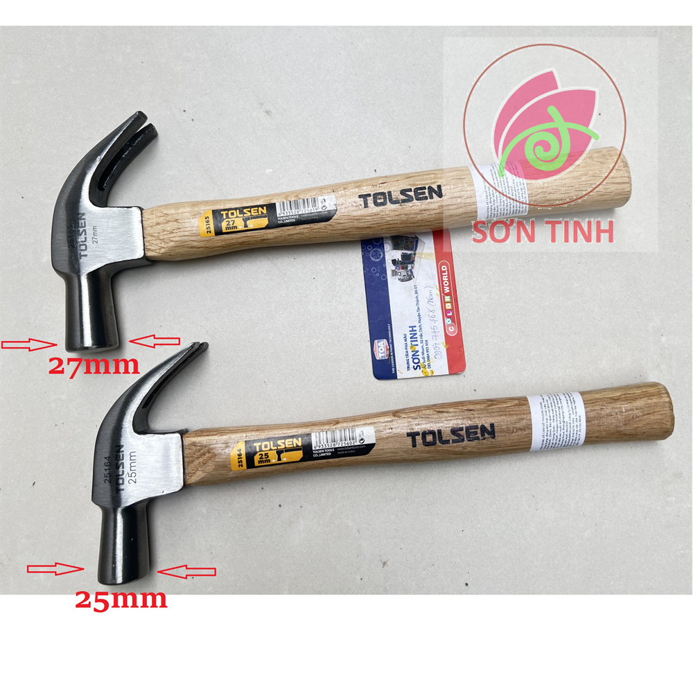 Búa sừng dê cán gỗ tolsen 25164 25165 nhổ đinh