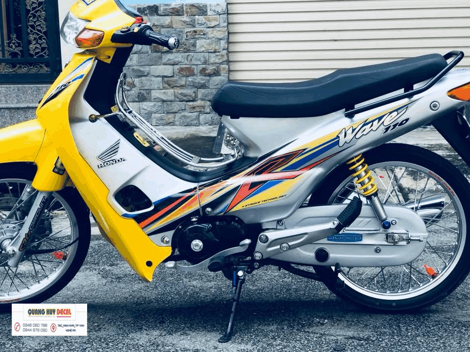 Tem Trùm Wave vàng hot độ đẹp  - Tem xe máy wave vàng thiết kế theo yêu cầu - tem trùm xe máy wave đẹp rẻ chất