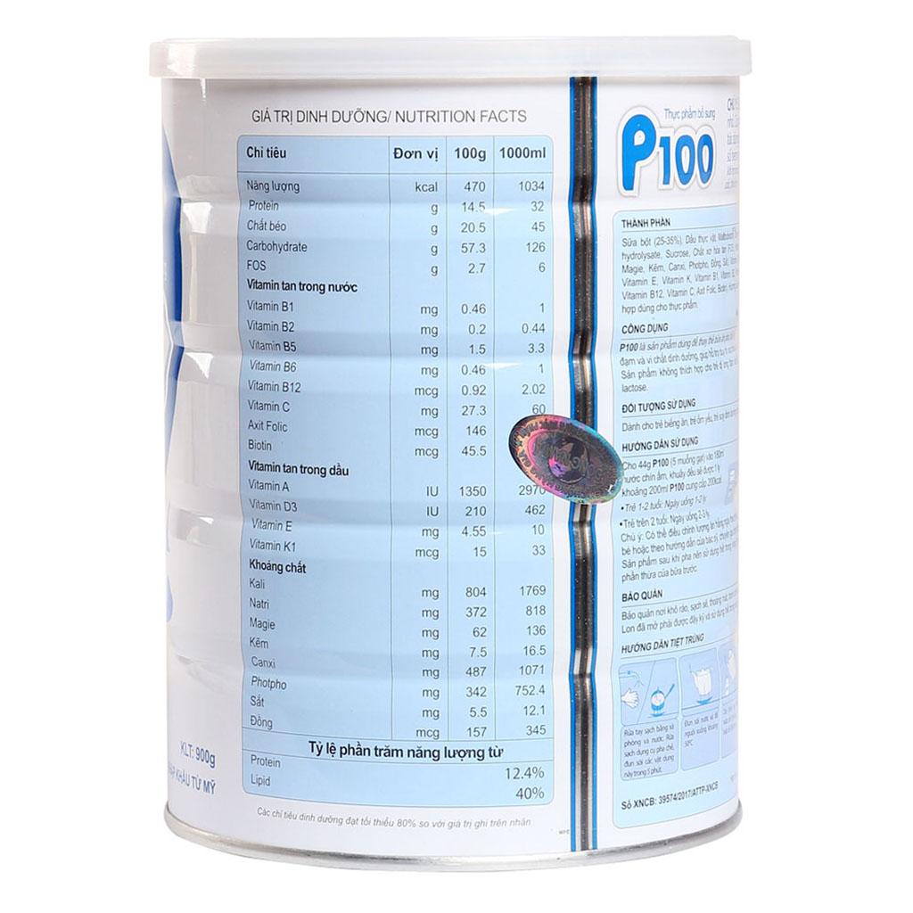 Sữa Bột P100 Hộp 900g (Cho trẻ từ 1~10 tuổi)