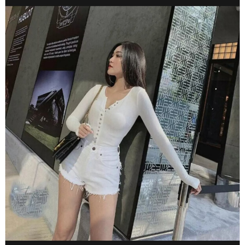 Quần jean short nữ chất kaki giả Jeans thiết kế đơn giản kaki trơn dễ phối đồ Lưng Cao co giãn quần đùi bò