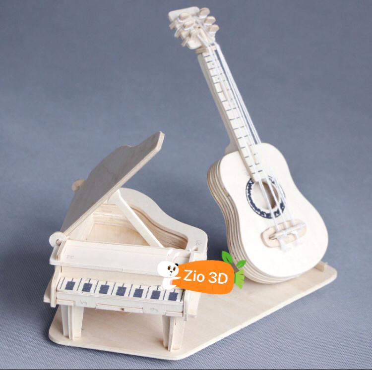 Đồ chơi lắp ráp gỗ 3D Mô hình Guitar Piano
