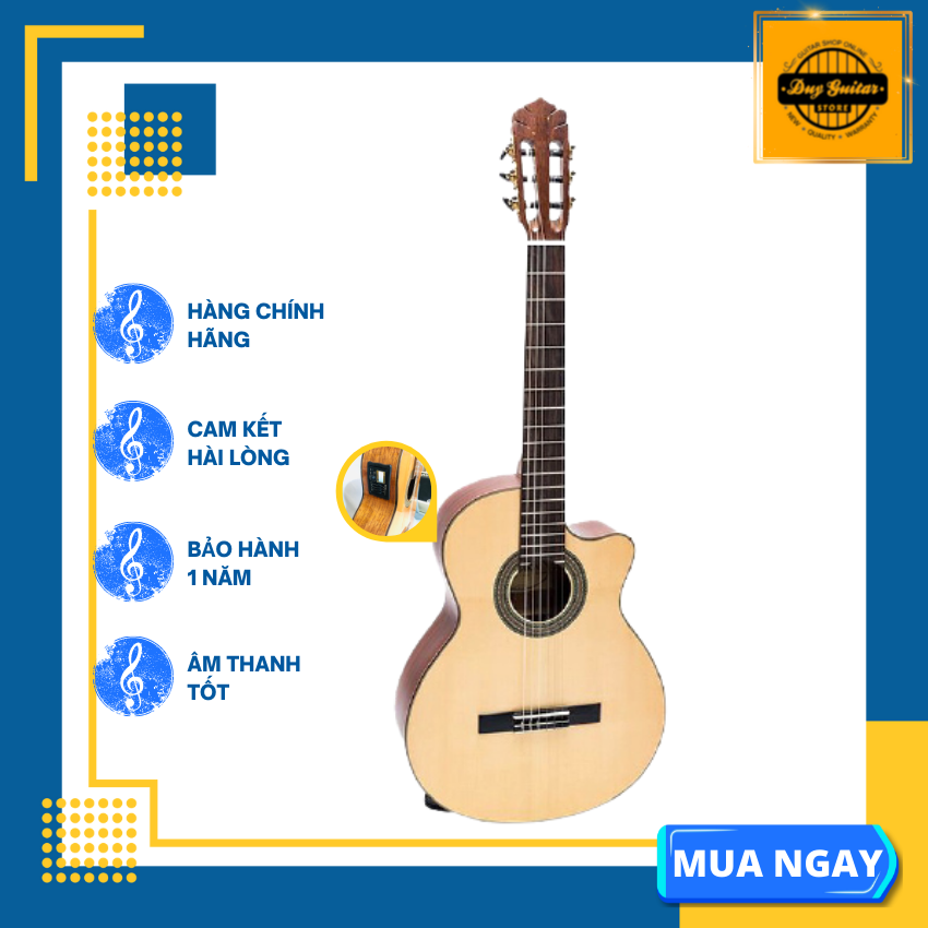 Đàn guitar classic DC350JX Duy Guitar Store dáng khuyết có EQ MET B12 âm thanh tốt chất lượng cao