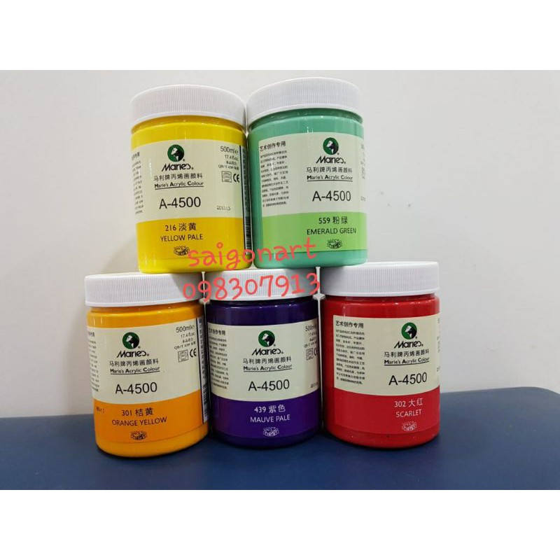 [HCM]MÀU VẼ 3D ACRYLIC CHẤT LƯỢNG TỐT MARIES 300ml (LINK 1)
