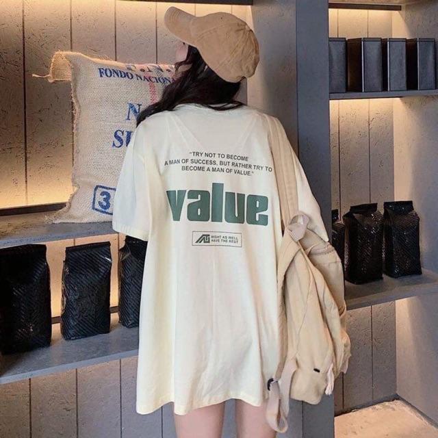 Áo phông thụng value in lưng ldu0220