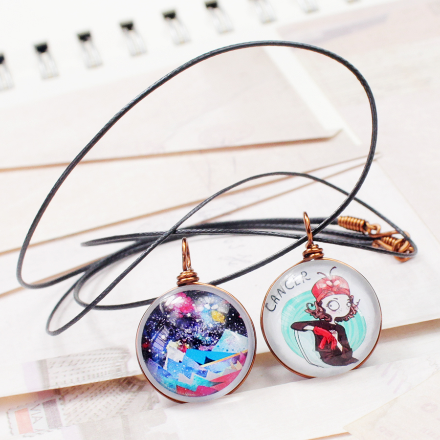 Dây chuyền 12 cung hoàng đạo Zodiac màu sắc tươi sáng hình chibi 06647-DC20MM0010