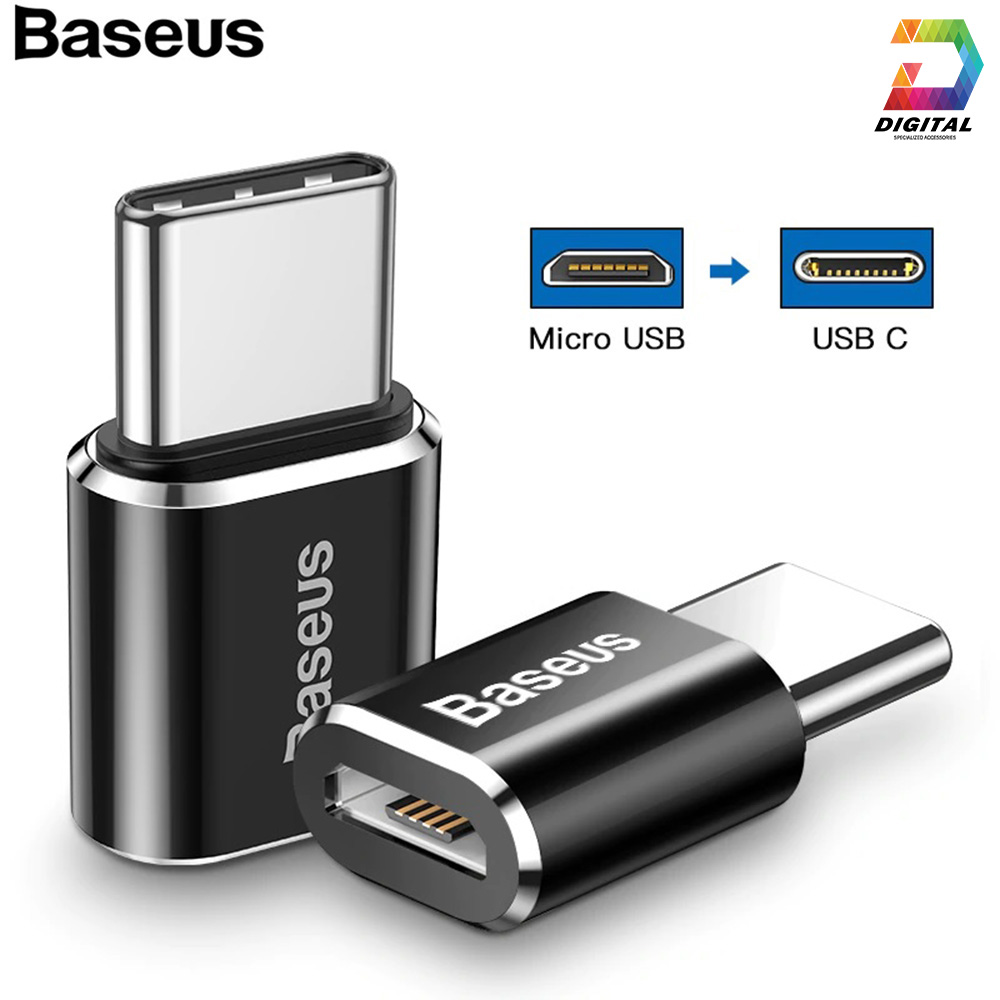 Đầu Chuyển Cổng Micro USB Sang Type C Chính Hãng Baseus