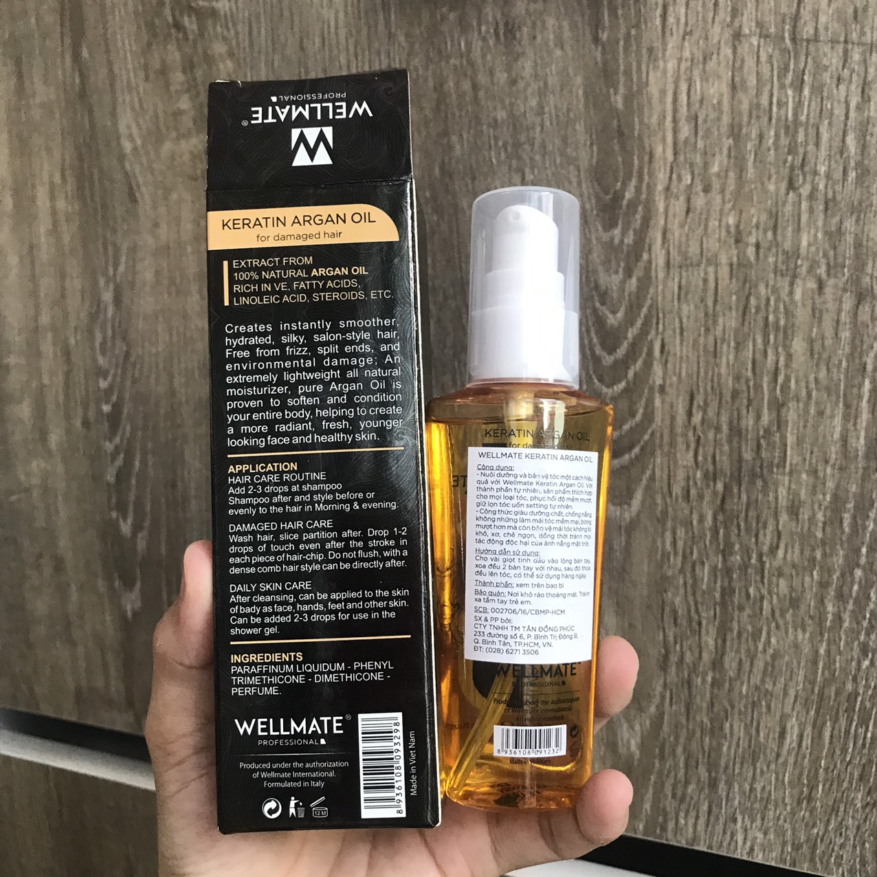 TINH DẦU TÓC WELLMATE KERATIN ARGAN OIL 60ml