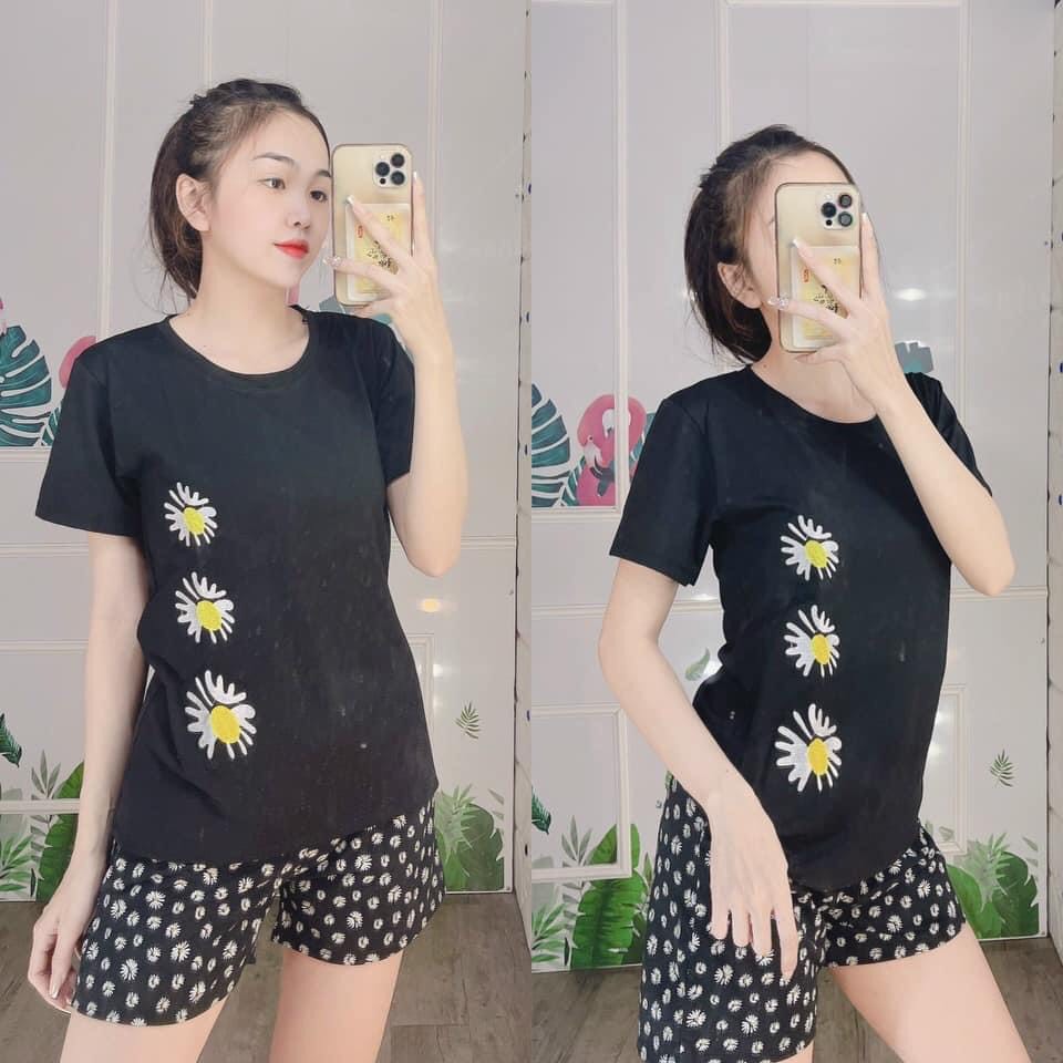 ĐỒ BỘ THUN ĐÙI CÚC HỌA MI THỜI TRANG 3 SIZE 43-65KG TÙY CHIỀU CAO