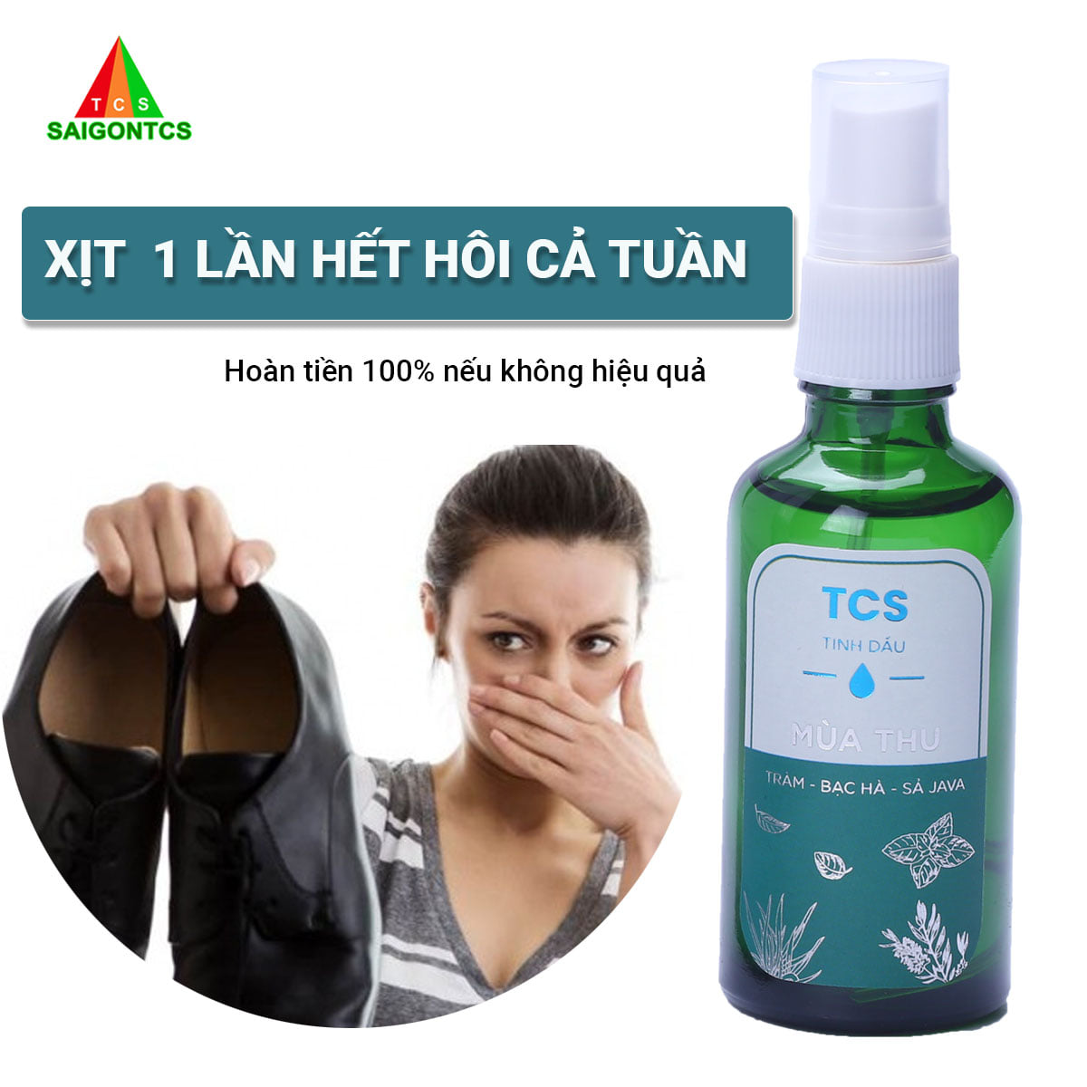 TINH DẦU THIÊN NHIÊN MÙA THU - Chai 50ml - Tràm, Bạc Hà và Sả Java - Sài Gòn TCS- NGĂN NGỪA VIÊM MŨI, VIÊM MŨI DỊ ỨNG Đuổi muỗi, thơm phòng