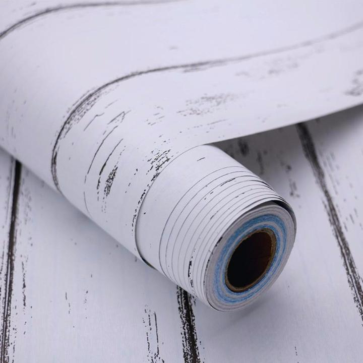 5M Giấy Dán Tường - Decal dán tường  Vân Gỗ Trắng - Có sẵn keo-HPMWallpaper