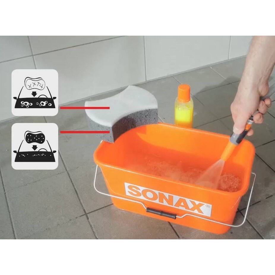 [TẶNG KHĂN LAU XE] NƯỚC RỬA XE SIÊU BÓNG SONAX WASH & WAX 1000ML (VÀNG)