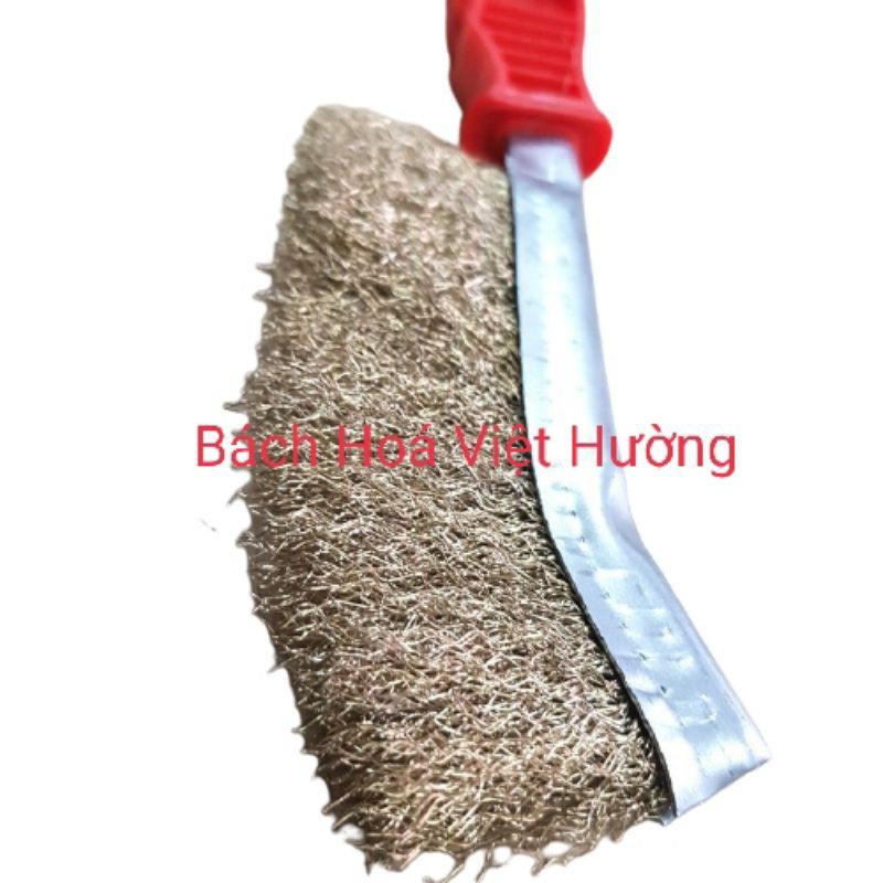 Bàn chải sắt đánh rỉ màu đỏ có tay cầm