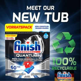 Viên rửa bát Finish Quantum Utilmate túi 60 viên [Hàng Đức]