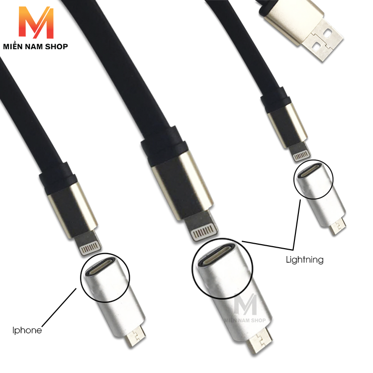 Combo 3 đầu chuyển đổi từ Lightning sang Micro usb tiện lợi