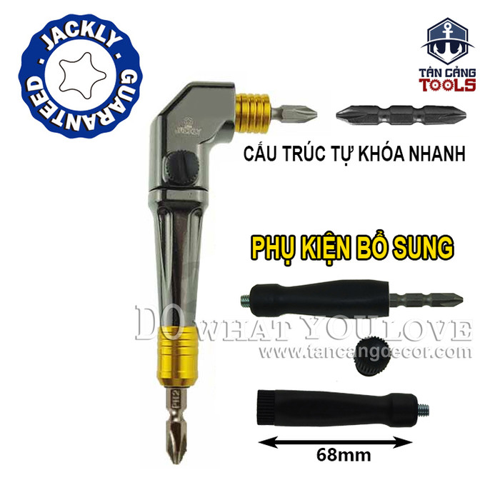 Combo đầu chuyển bắn vít góc nối mũi vặn vít jackly db0375