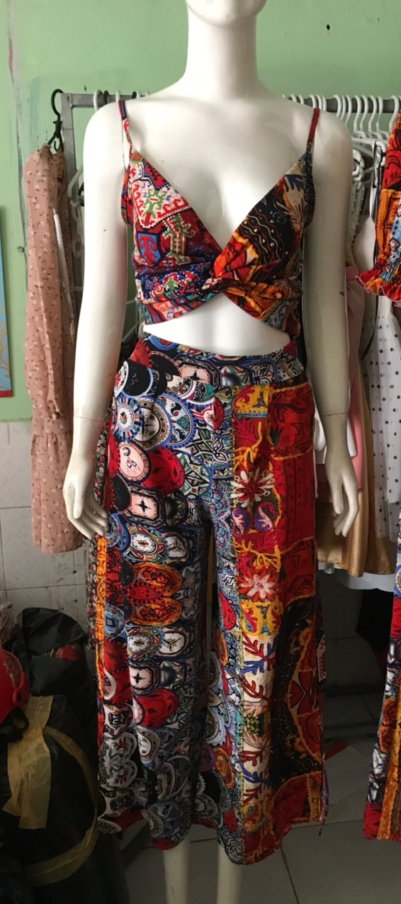 Sét bộ thổ cẩm dây rút-THH
