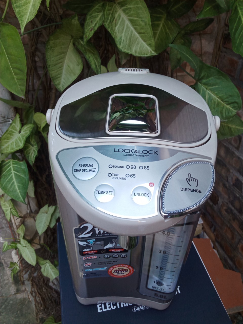 "[FREESHIP MAX] [An Nhàn Shop]''Bình thủy điện lock&lock EJK583BEG 5lít