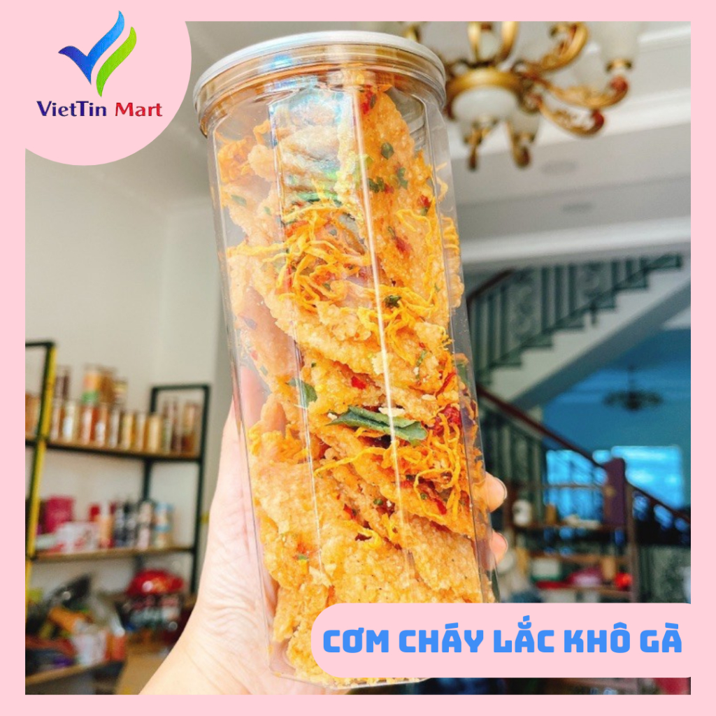 300GR_ Cơm Cháy Lắc Khô Gà Lon Pet
