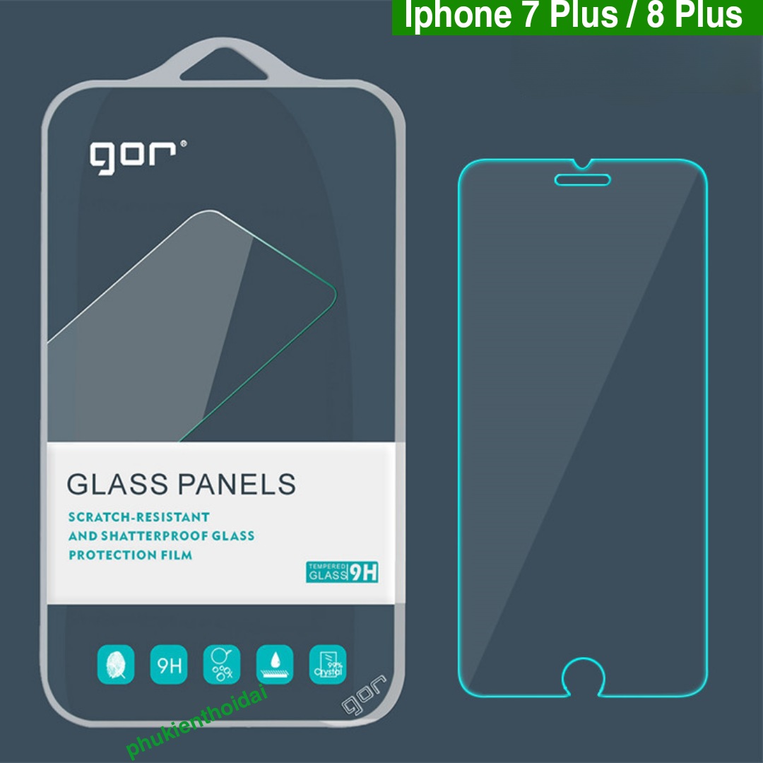 Cường lực Gor Iphone 7 Plus / 8 Plus trong suốt bóng mượt chơi game mượt ( tặng keo mép )