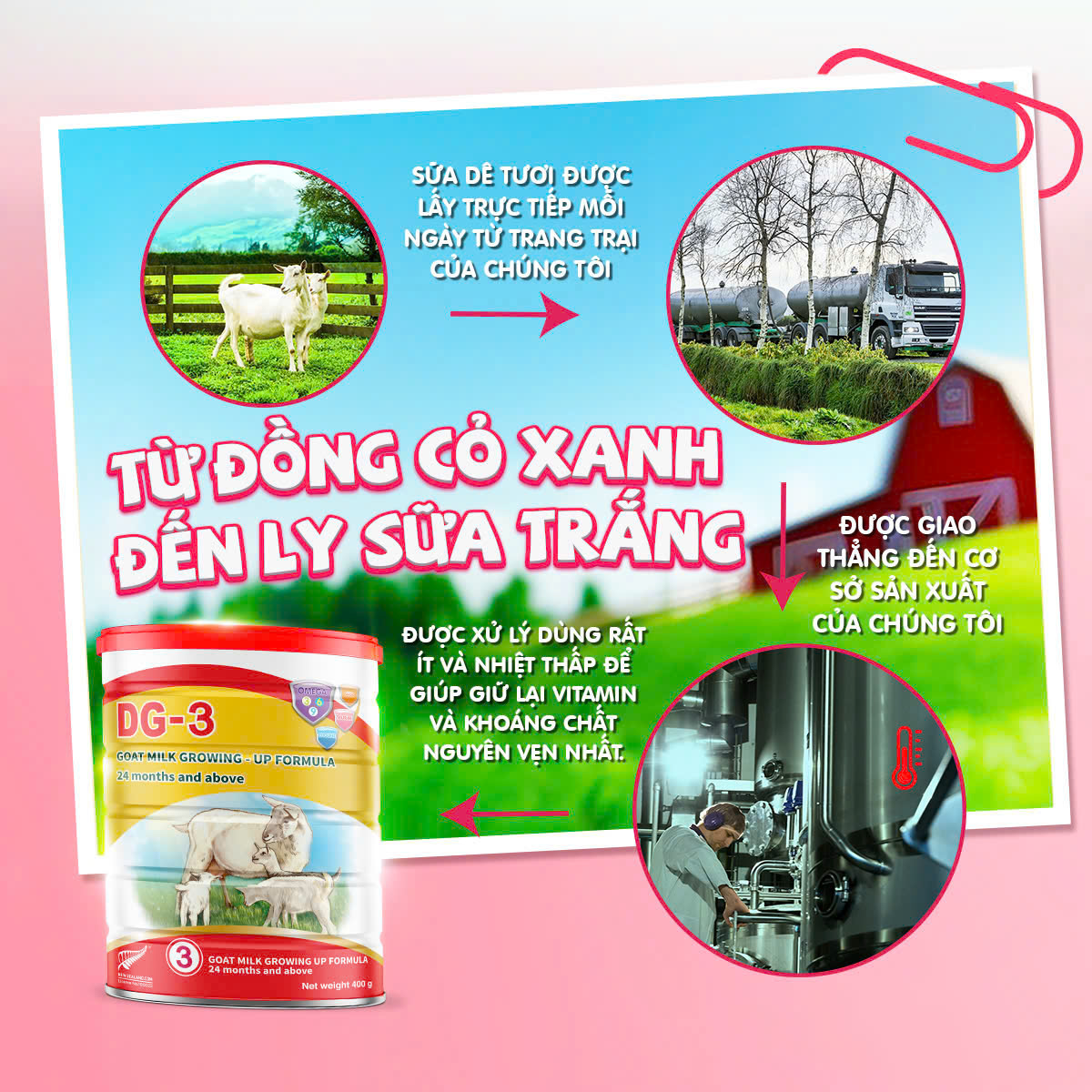 [Tặng 2 lon DG-3 - HSD 10/2025] Combo 2 Lon Sữa Dê Công Thức DG-3 400g