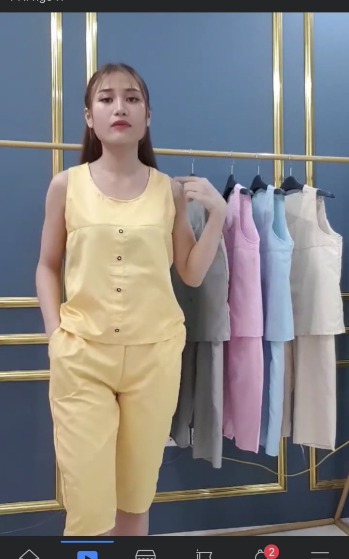 Set quần lửng kate cạp chun mặc ở nhà 27k 1 bộ