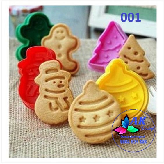 SET 4 KHUÔN NHẤN LÒ XO (NOEL)