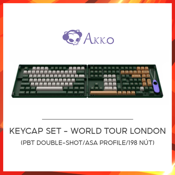 AKKO Keycap set - World Tour London (PBT Double-Shot/ASA profile/198 nút)